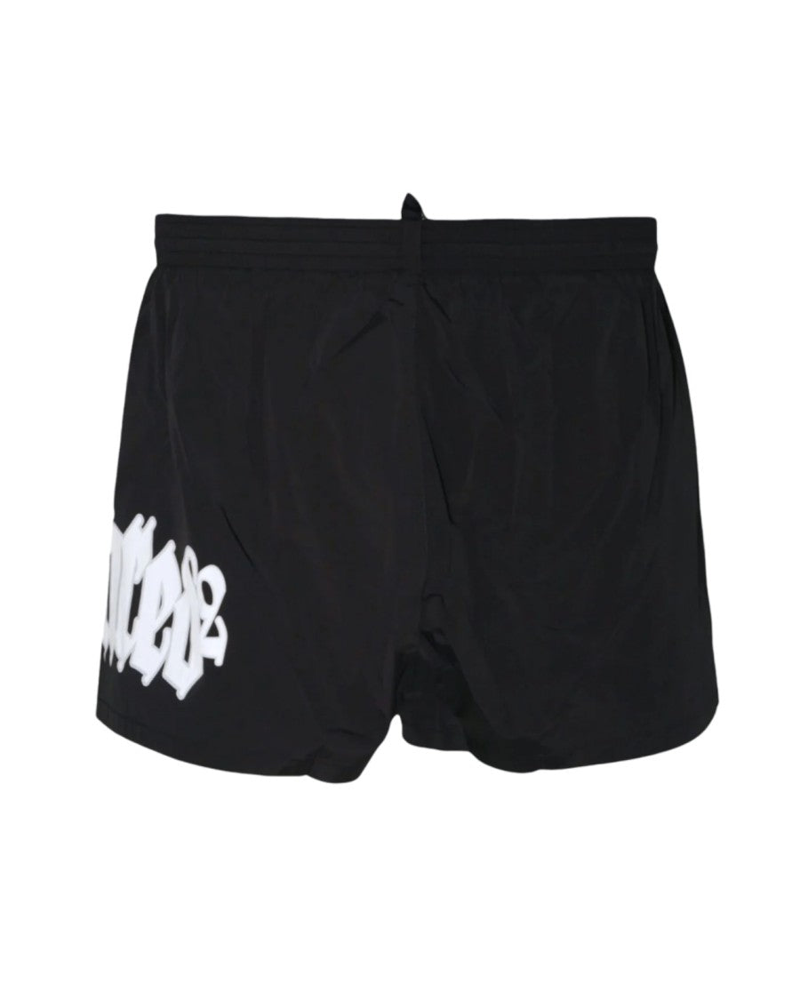 Dsquared2 Relaxed-Fit Black Shorts With Gothic Detailing