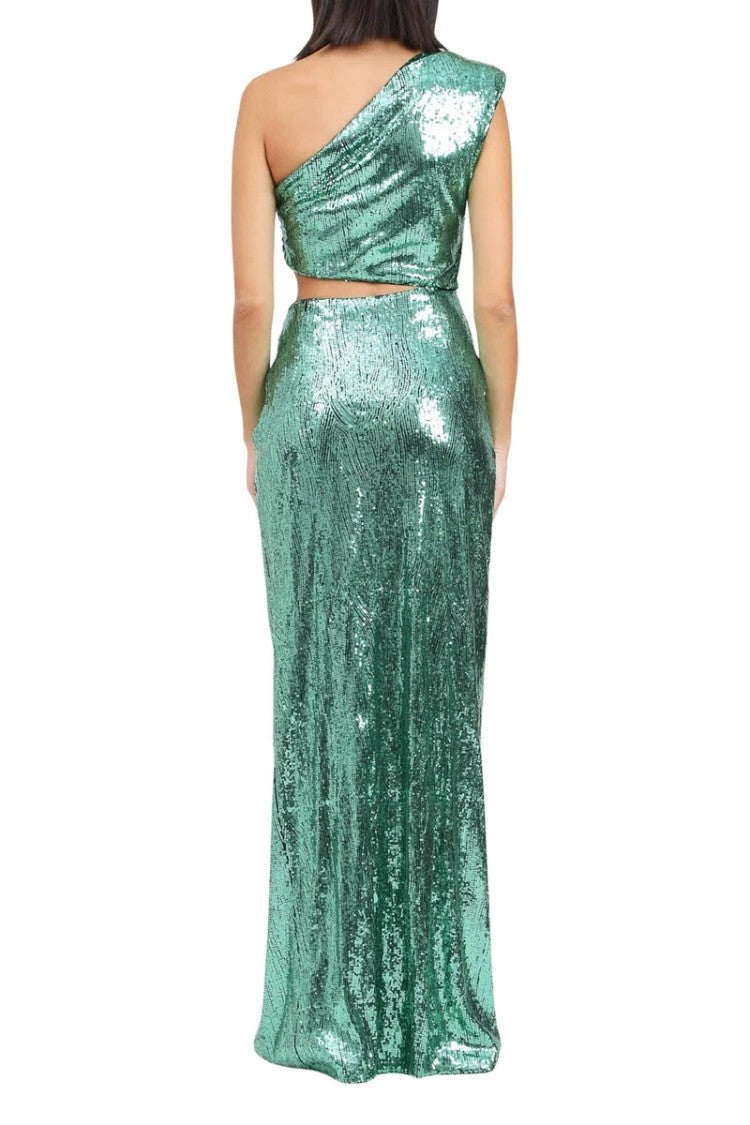 House Of Amen Long Sequin Dress - Green