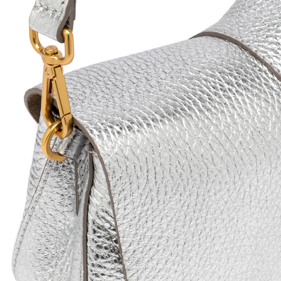 Gianni Chiarini Helena Shoulder Bag In Silver Leather