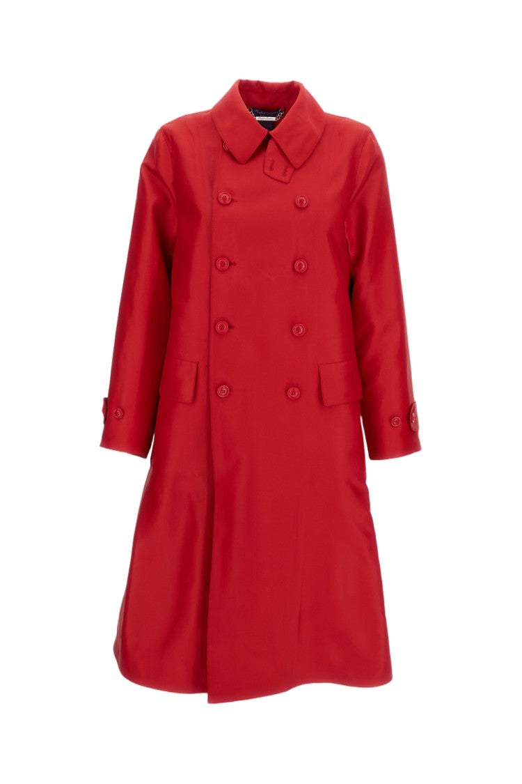 Ralph Lauren Collection Double-Breasted Trench Coat In Premium Silk Blend