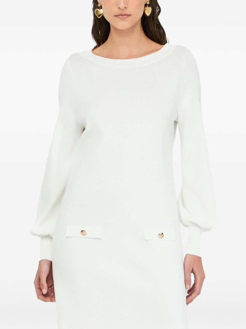 Liu Jo Relaxed Silhouette Dress With Voluminous Sleeves And Decorative Buttons