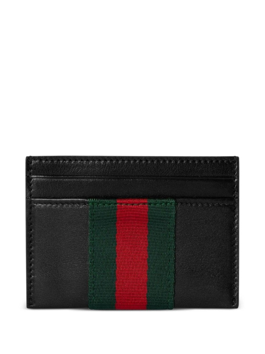 Gucci Striped Rectangular Calfskin Leather Wallet