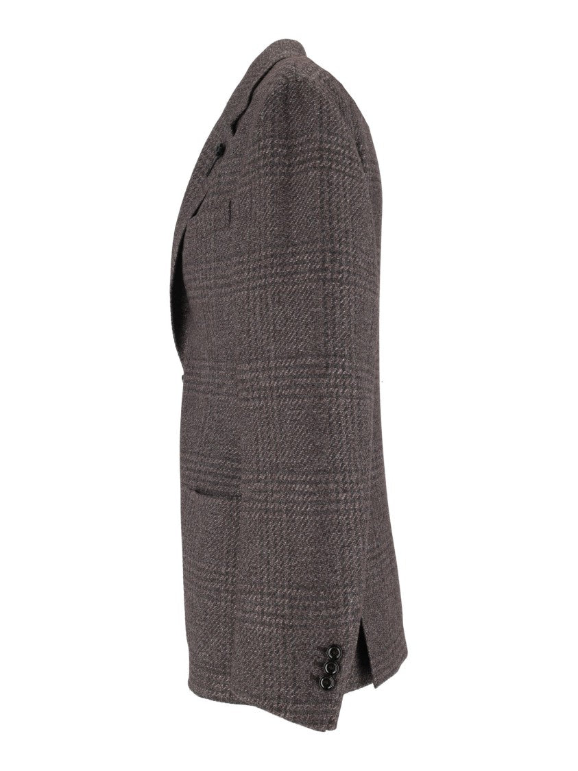 Lardini Brown Checkered Tailored Blazer