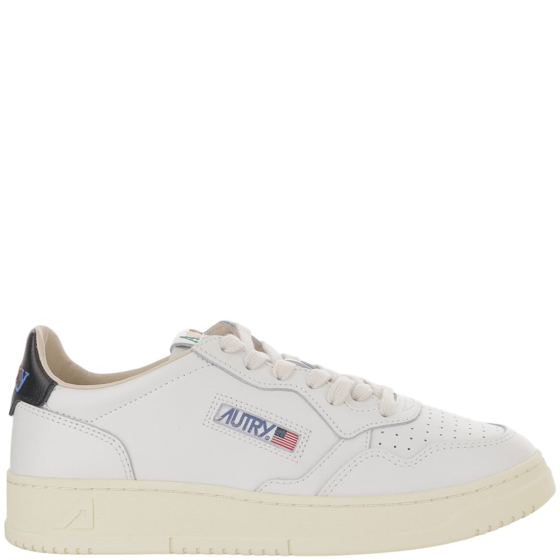 Autry Panel Design Low Leather Sneakers With Logo Accents