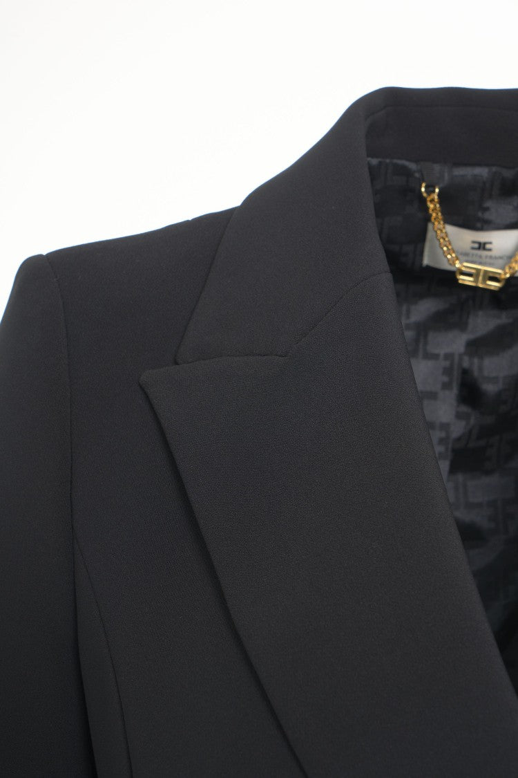 Elisabetta Franchi Tailored Double-Breasted Blazer With Gold Hardware
