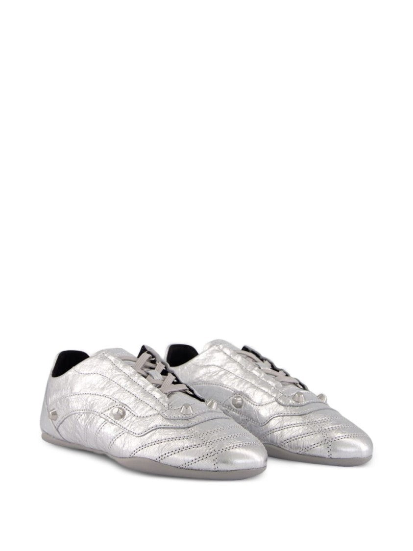 Balenciaga Silver City Metallic Minimalist Aesthetic Sneakers