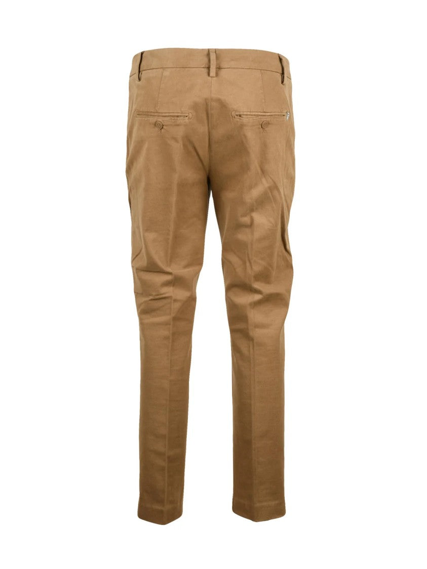 Dondup Biscuit Perfect Straight-Leg Stretch Cotton Trousers