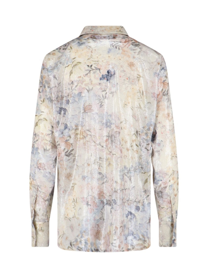 Golden Goose Floral Pleated Shirt – Multicolor