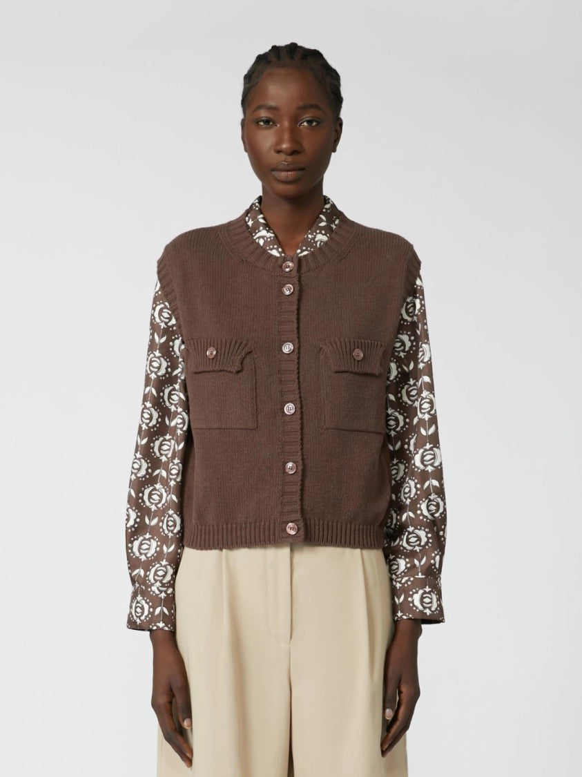 Max Mara Chocolate Brown Caprara Knit Vest