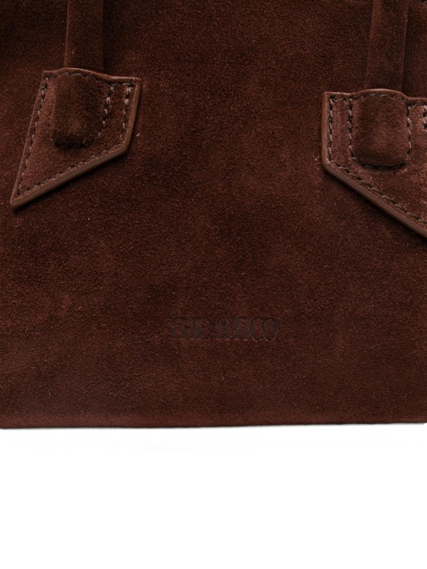 The Attico Beige La Passeggiata Mini Suede Handbag
