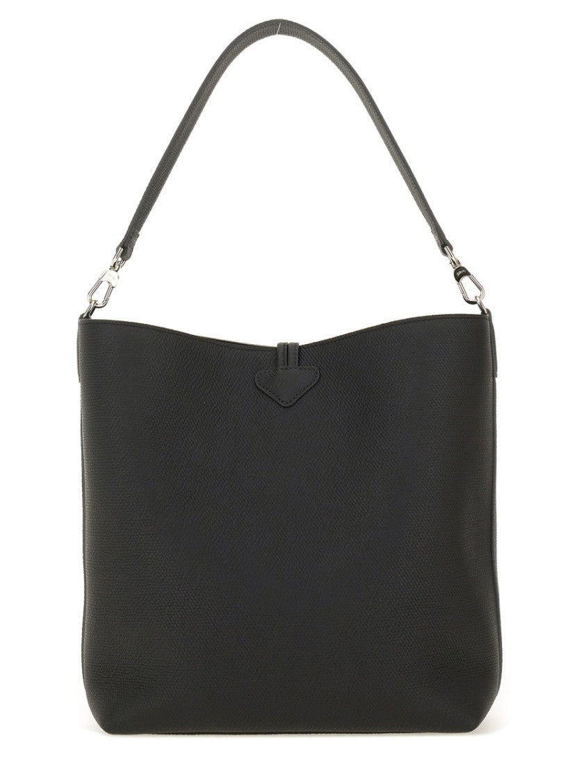 Longchamp Medium Hobo Bag With Metallic Bar Closure
