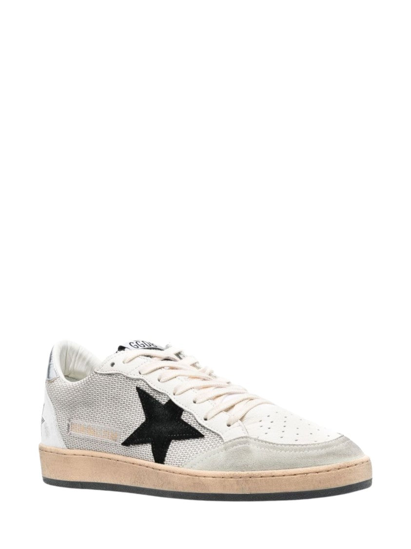 Golden Goose Black Iconic Star Detail Grey Mesh Low-Top Sneakers