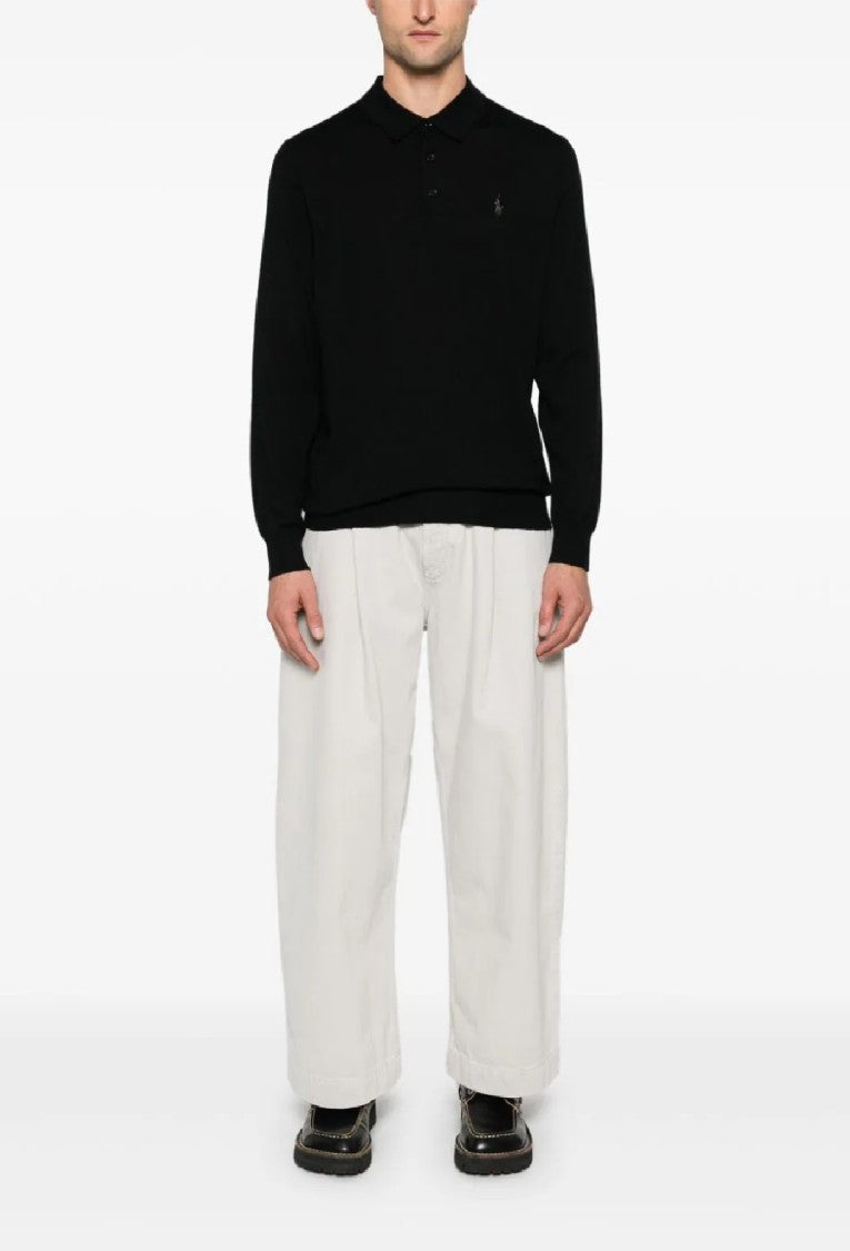 Polo Ralph Lauren Black Wool Long Sleeve Sweater