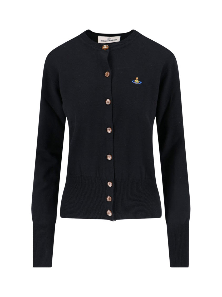 Vivienne Westwood Black Bea Logo Cotton Cardigan