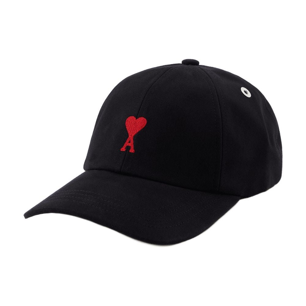 Ami Paris Red Adc Cap - Cotton - Black