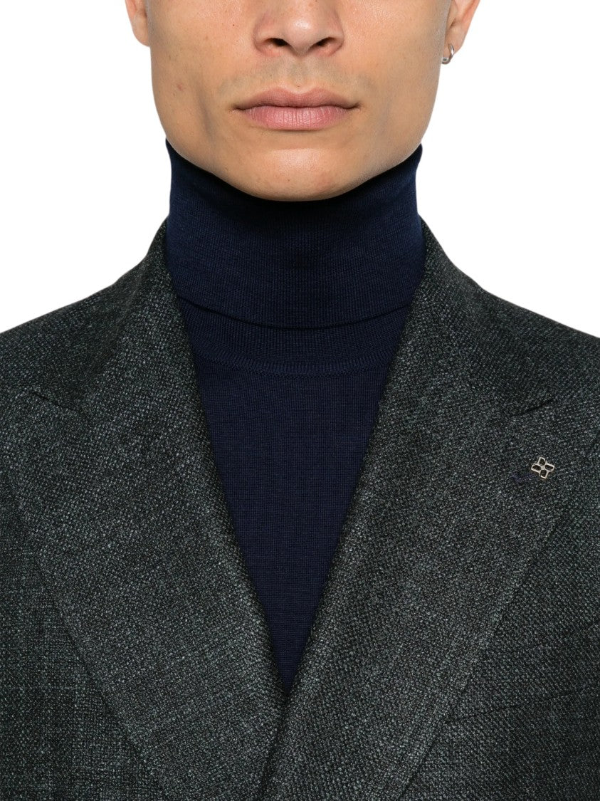 Tagliatore Double-Breasted Peak-Lapel Blazer