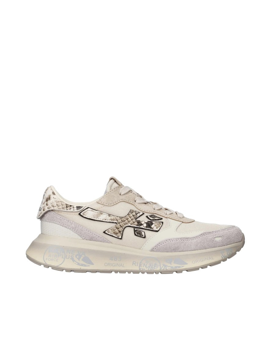 Premiata Off-White Lauryn Retro Leather-Blend Low-Top Sneakers