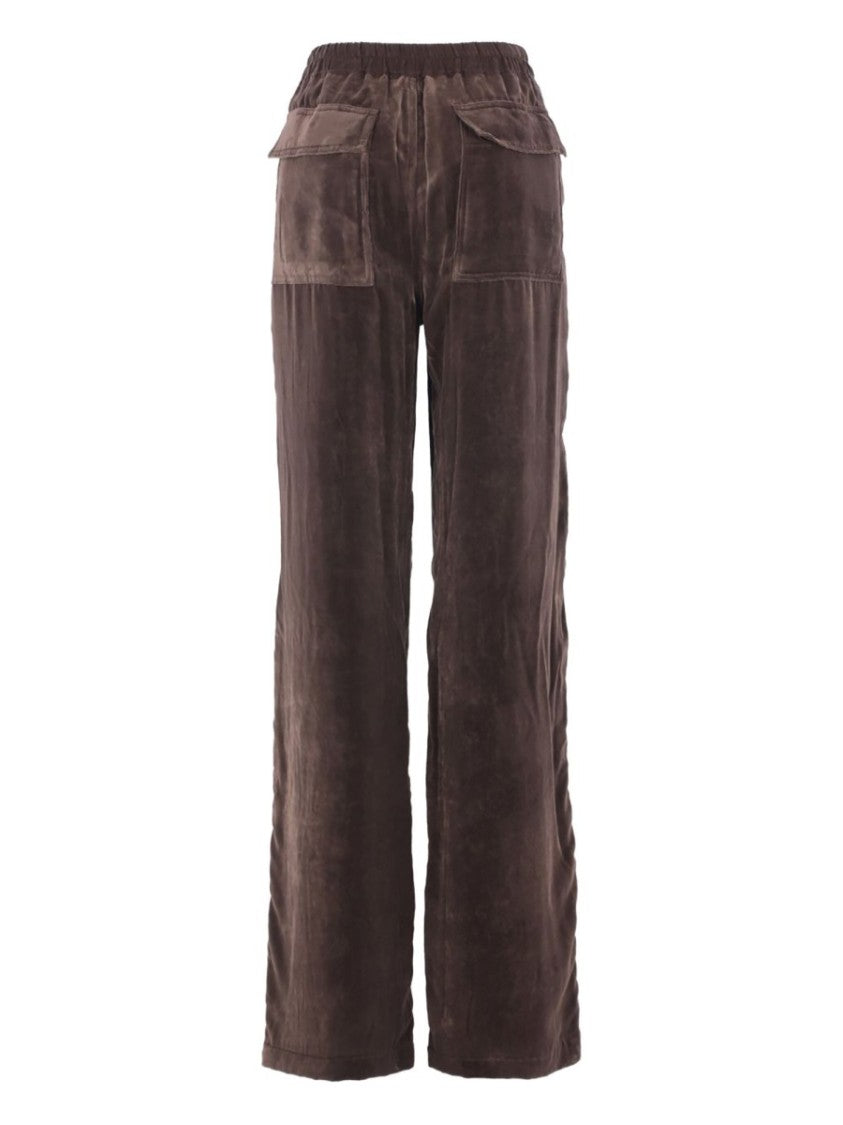 Rick Owens Black Dietrich Velour Wide-Leg Pants