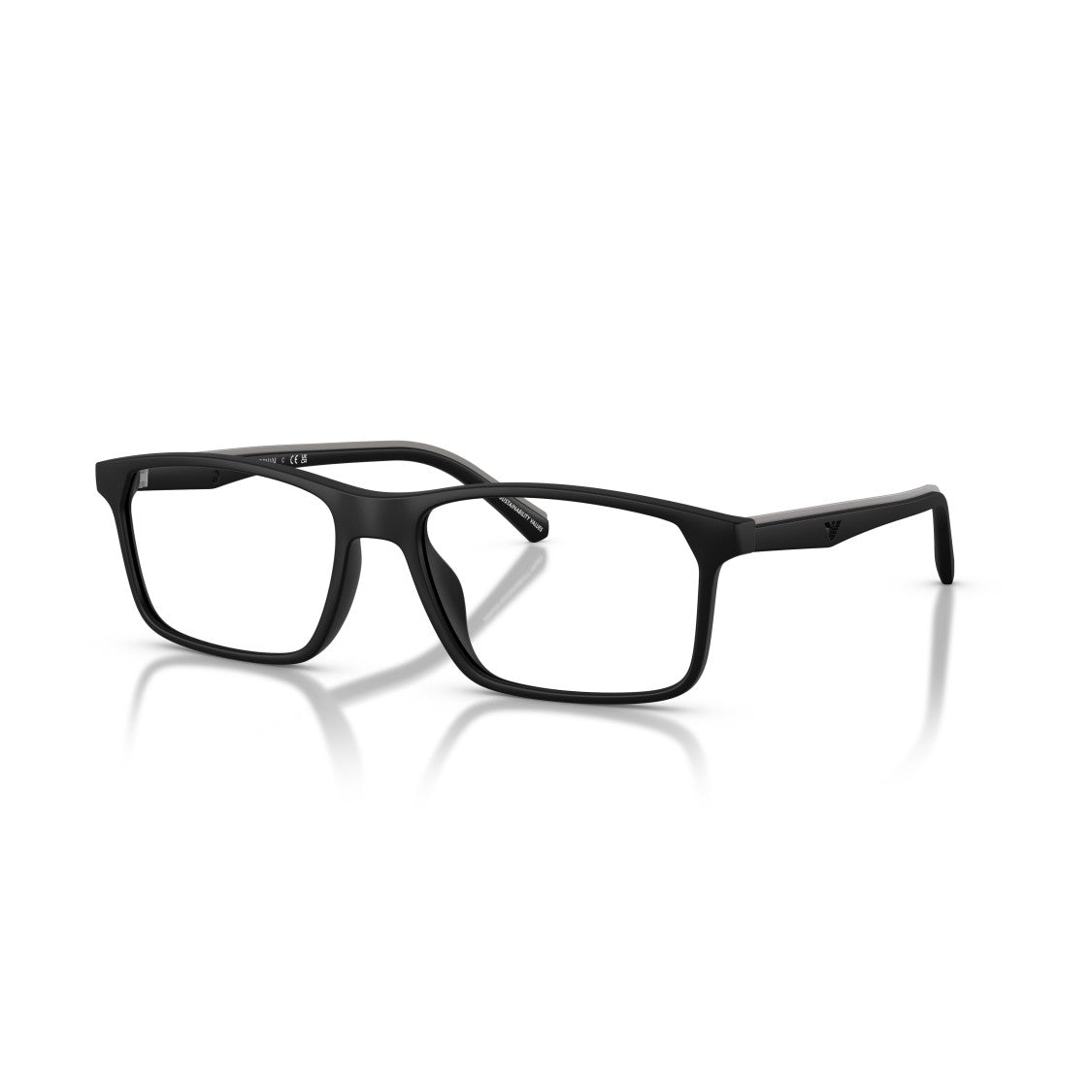 Emporio Armani 0Ea3266u Matte Black Rectangular Eyeglasses With Subtle Logo