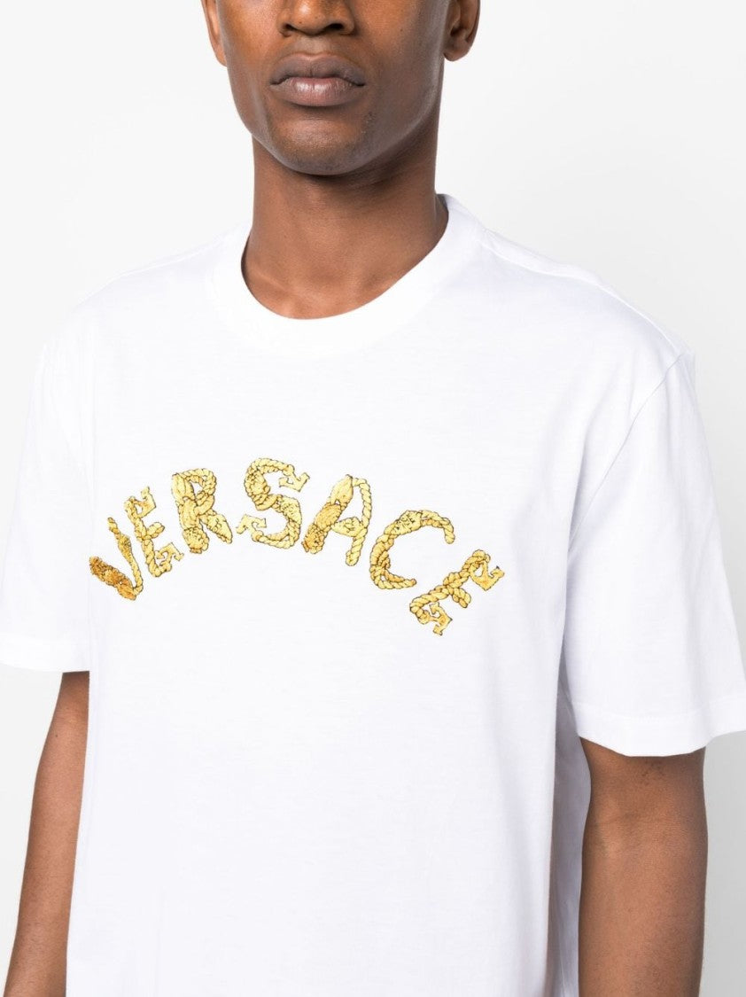 Versace Seashell Baroque-Logo Cotton T-Shirt