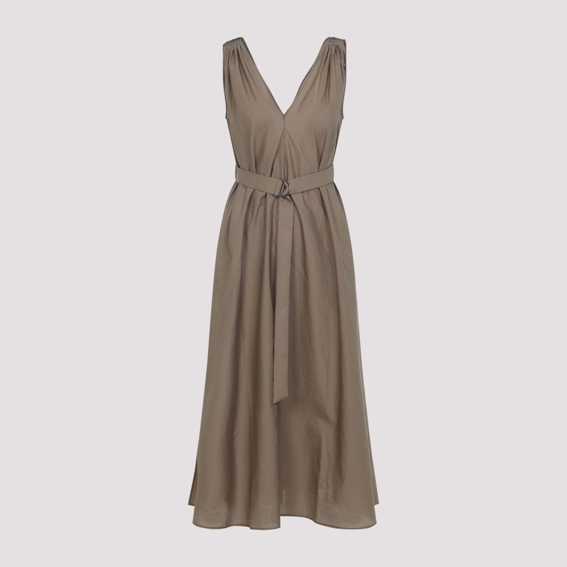 Brunello Cucinelli Sleeveless Midi Dress With D-Ring Belt