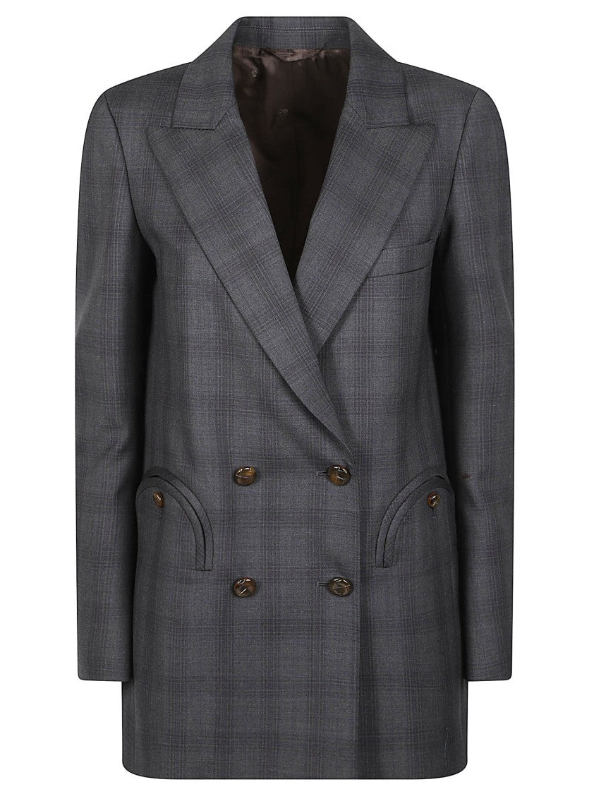 Blazé Milano Dark Grey Bravado Everyday Double-Breasted Wool Blazer
