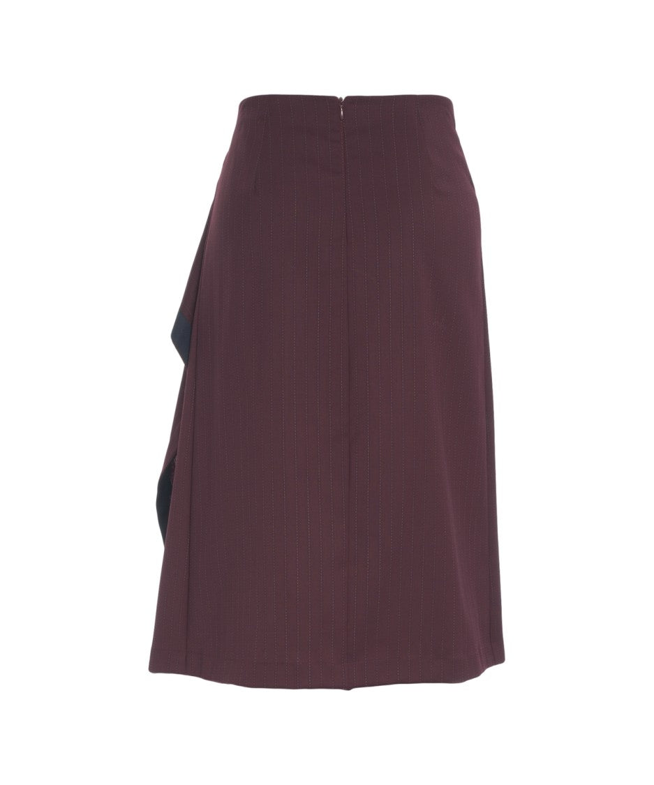 Ottod'ame Midi Skirt With Pinstripe Design