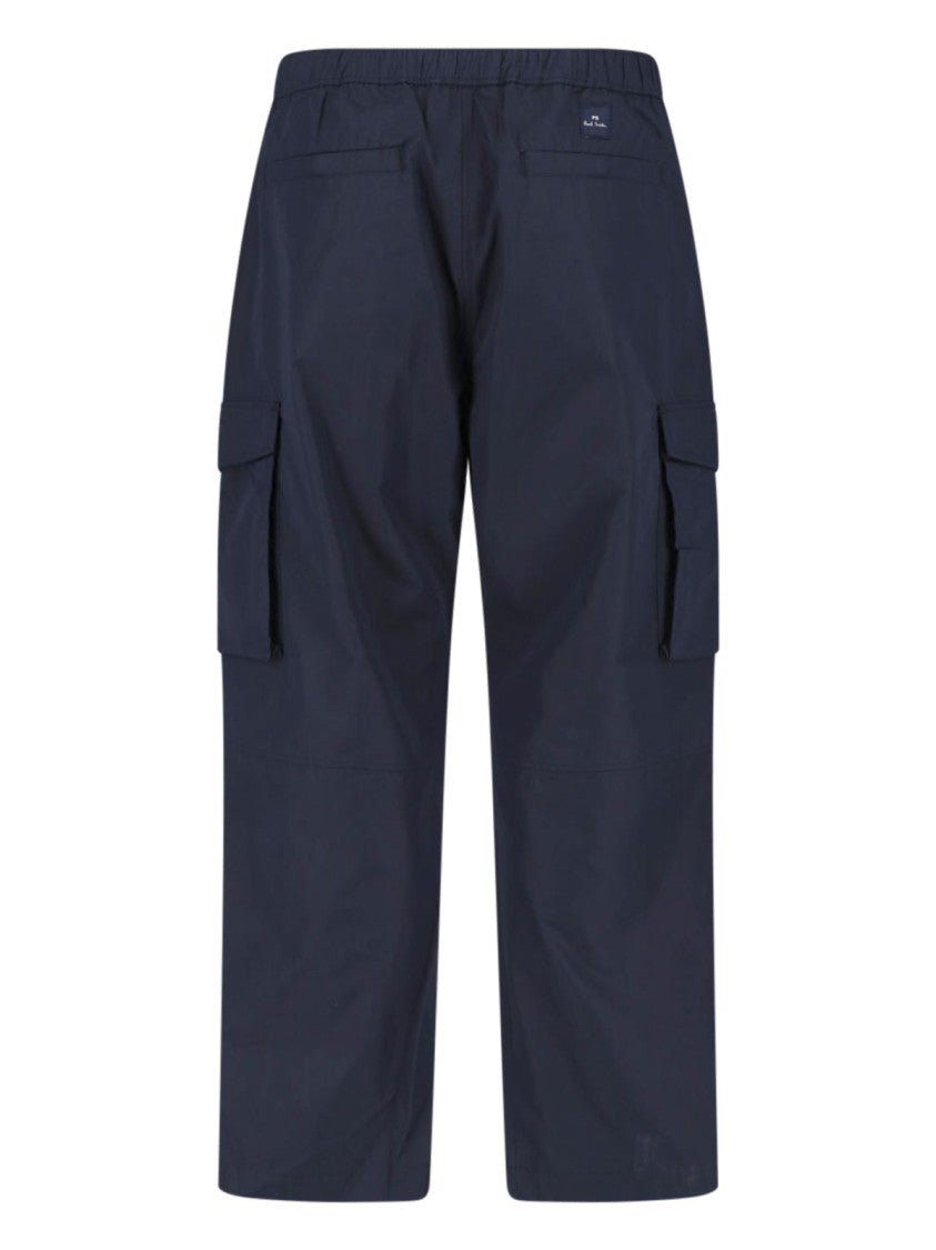 Paul Smith Blue Mid-Rise Cotton Blend Cargo Pants