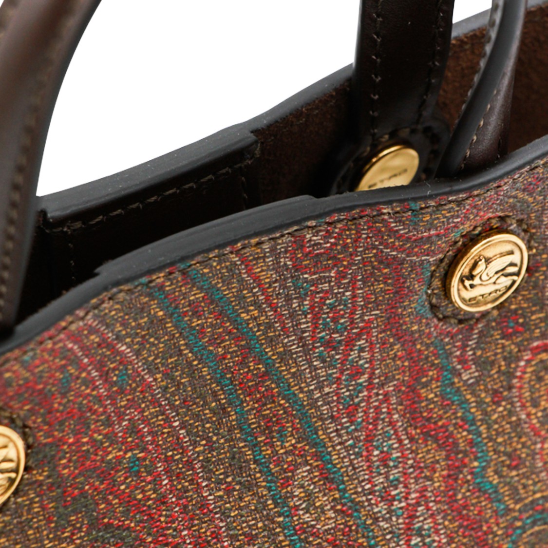 Etro Brown Paisley Print Crossbody Bag With Removable Strap