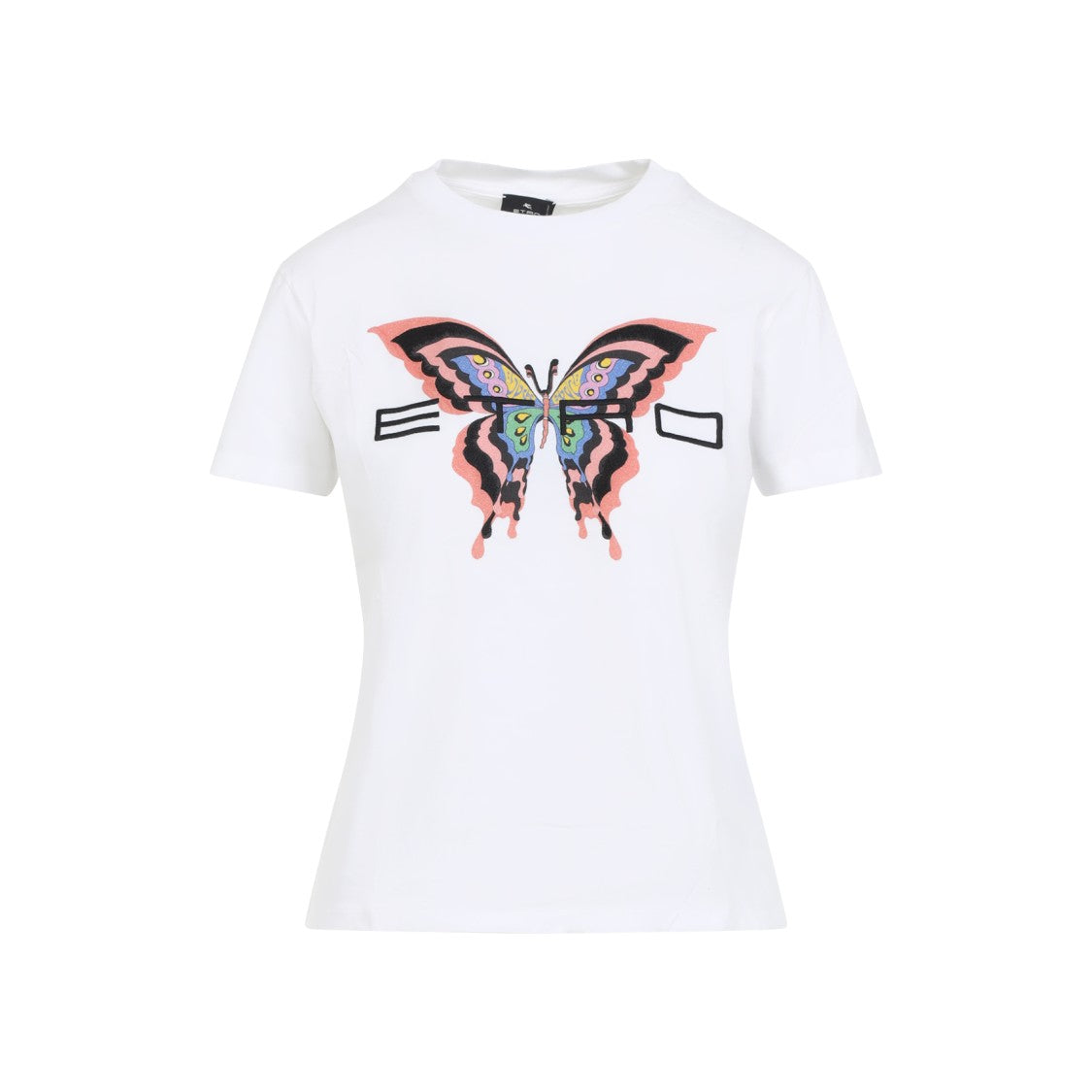 Etro Butterfly Graphic White Cotton T-Shirt