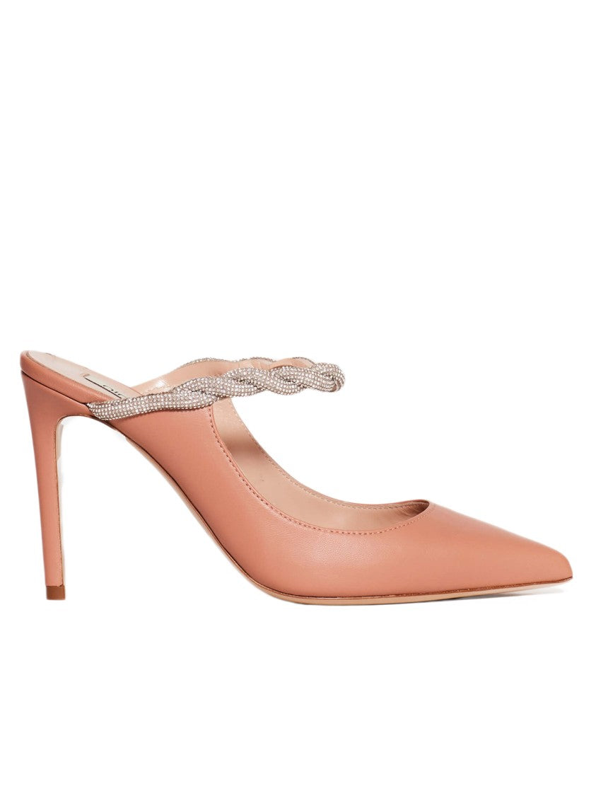 Ninalilou Powder Pink Leather Mules