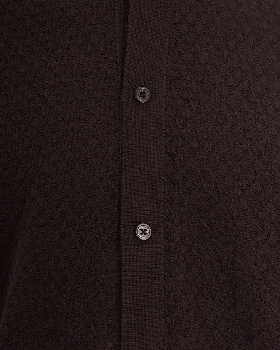Paolo Pecora Brown Knit Polo Shirt