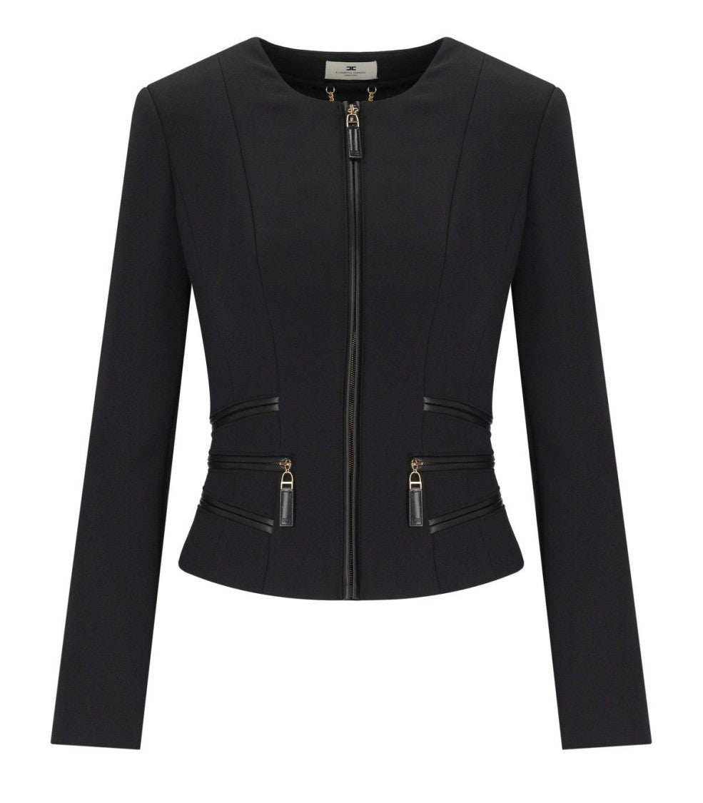 Elisabetta Franchi Black Zipped Jacket