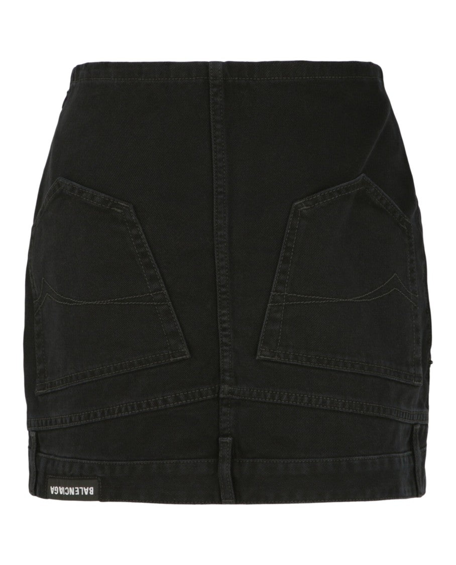 Balenciaga Upside Down Denim Mini Skirt