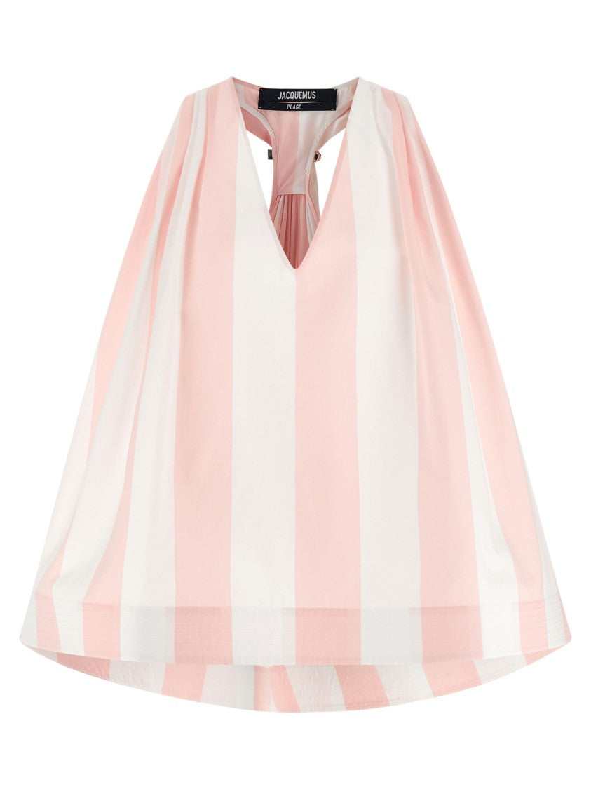 Jacquemus White Striped Print Cotton Tank Top