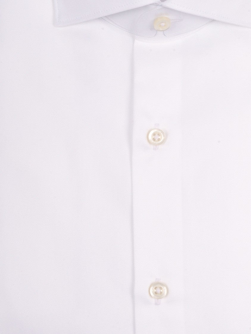 Sartoria Del Campo-Sonrisa White Structured Dress Casual Shirt