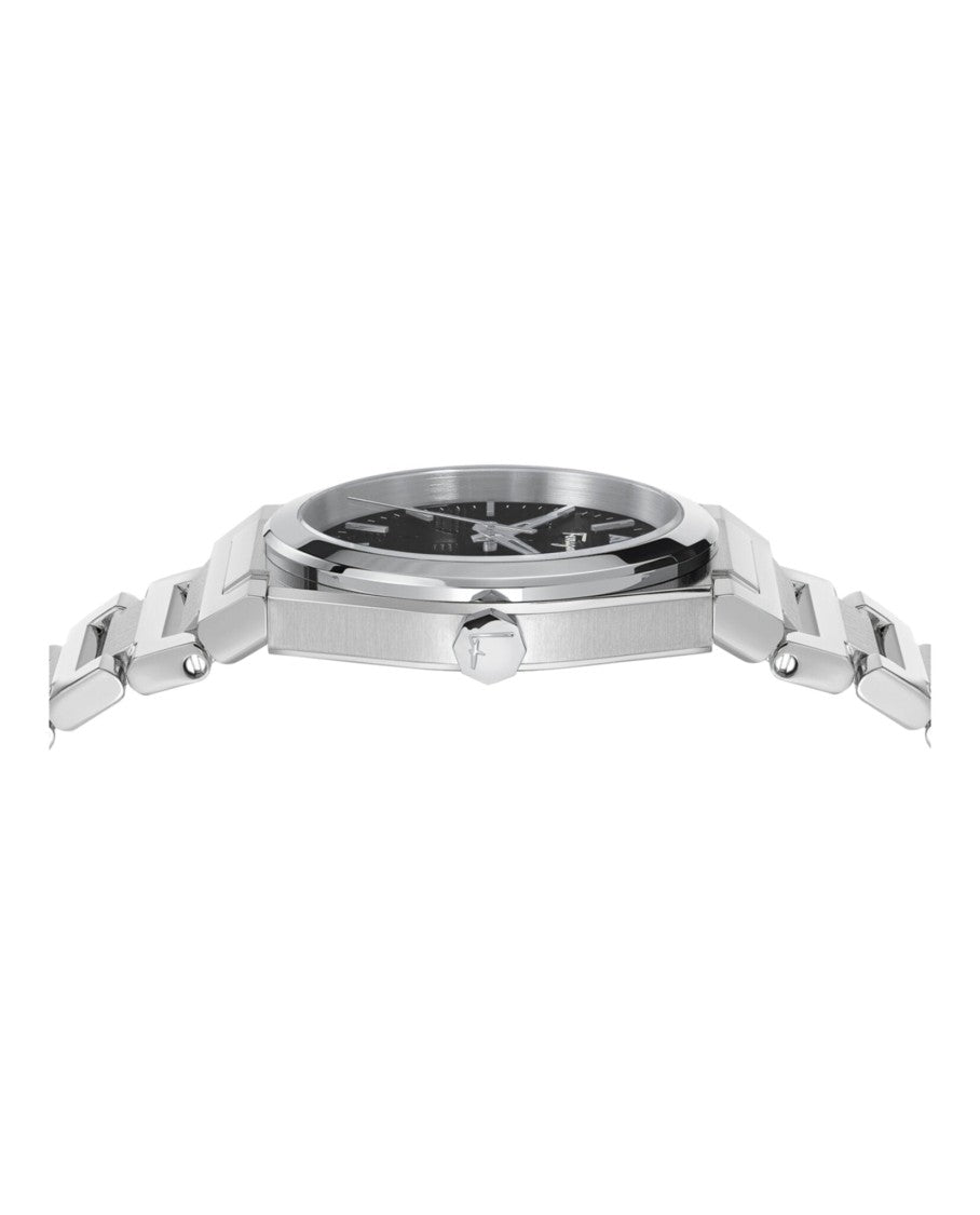 Ferragamo Vega Stainless Steel Black Dial Watch