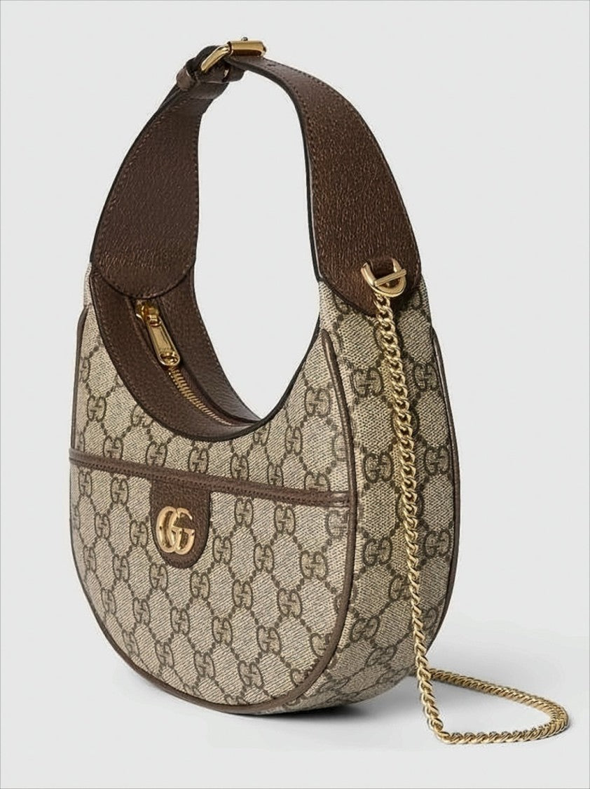 Gucci Crescent-Shaped Canvas Shoulder Bag