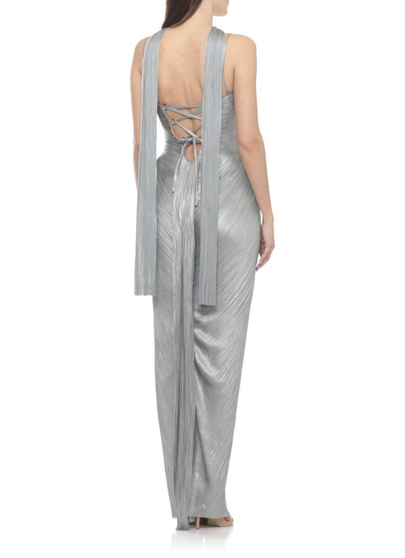 Maria Lucia Hohan Sophisticated Silk Evening Dress With Pleated Design