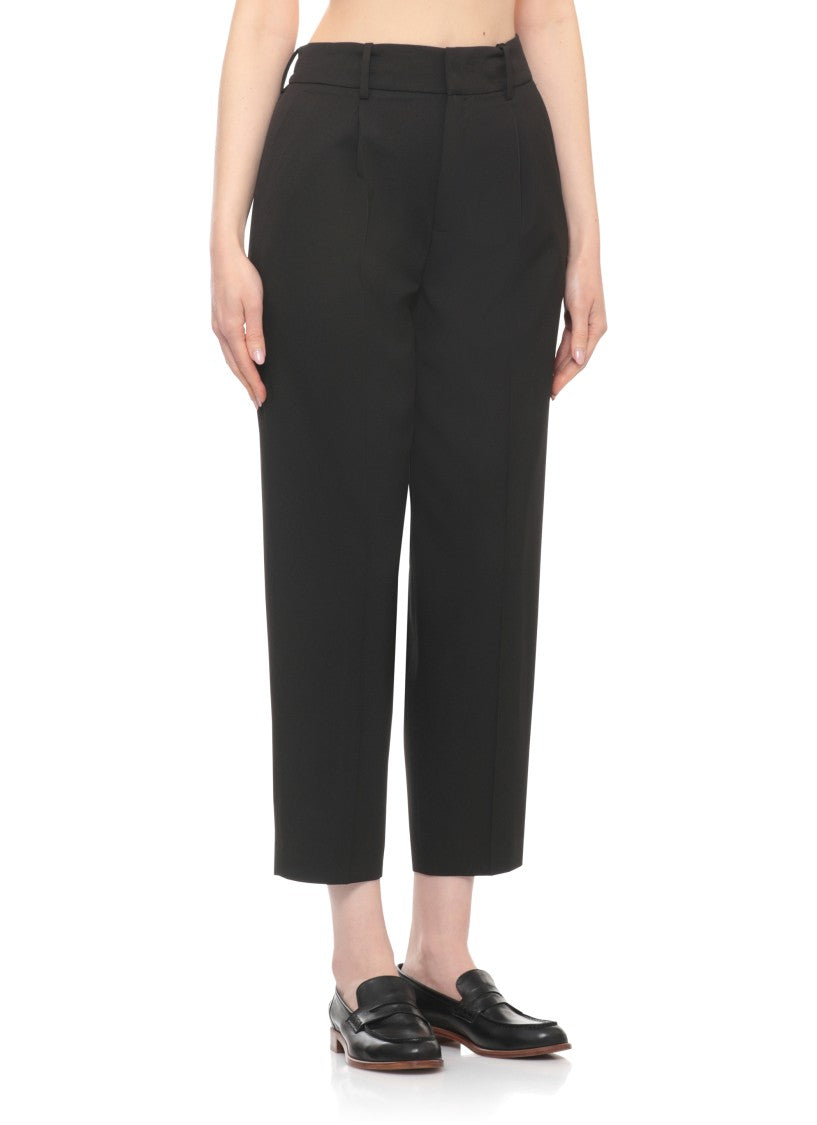 Pt Torino Black Stretch Fabric Elastic Waist Formal Pants