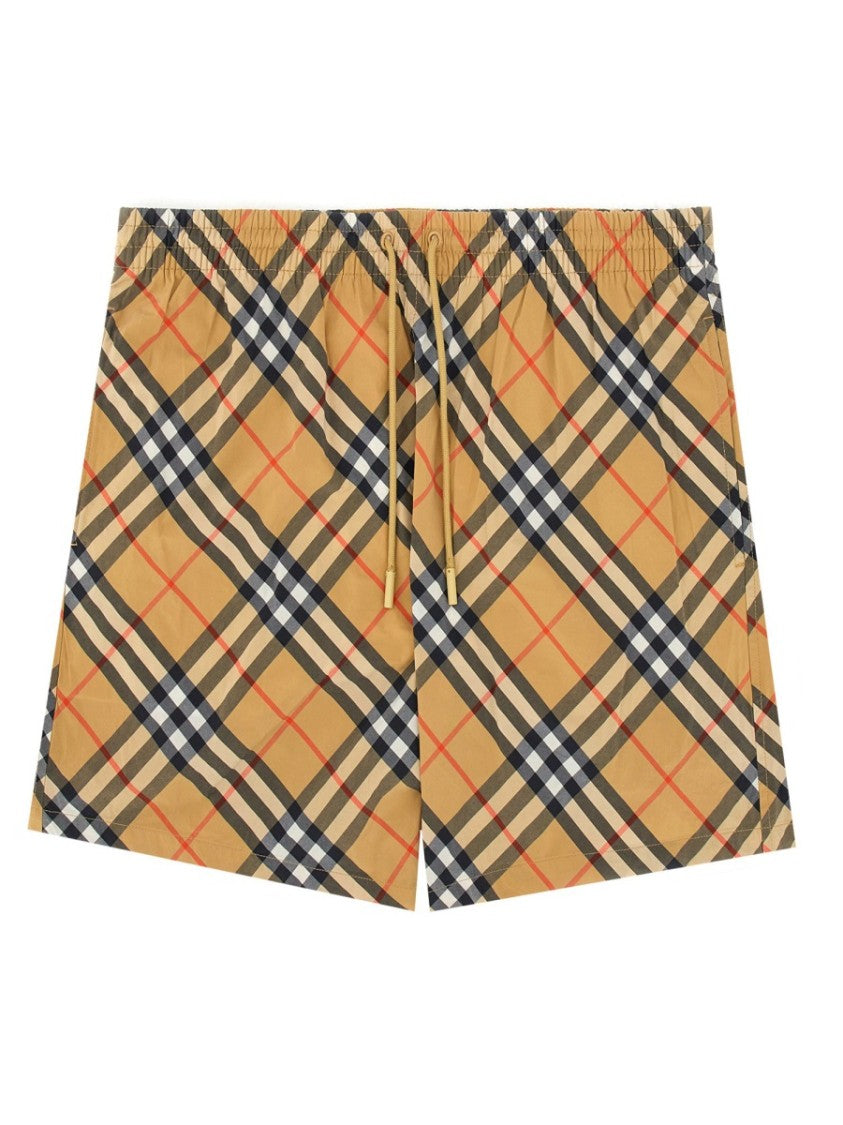 Burberry Multicolour Check Pattern Swim Shorts