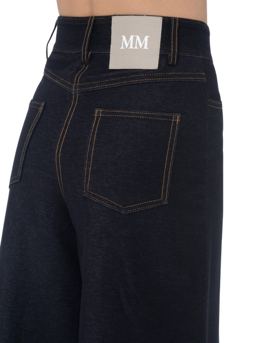 Max Mara Wide-Leg Cropped Black Pants