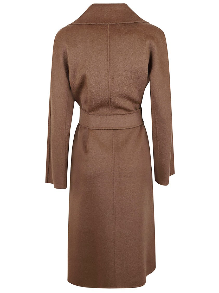 Max Mara Knee-Length Wool Coat With Belted Waist