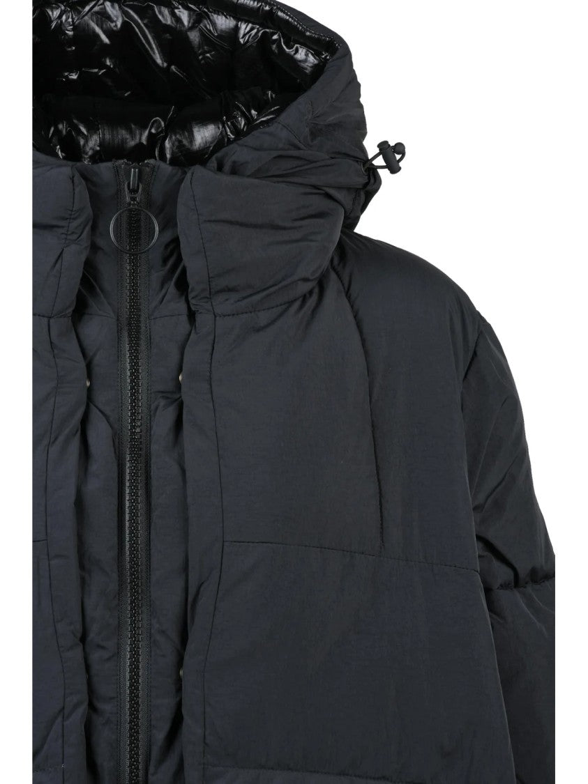Embassy Of Bricks And Logs Quilted Long Down Jacket With Adjustable Hood