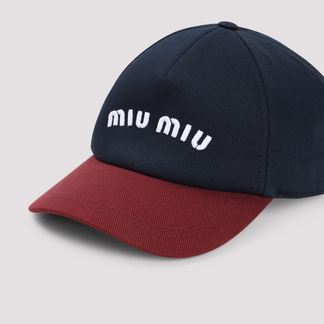 Miu Miu Blue And Bordeaux Cotton Baseball Hat