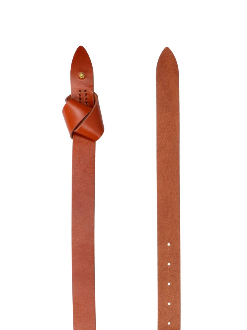 Isabel Marant Lassio Front Knot Adjustable Brown Leather Belt