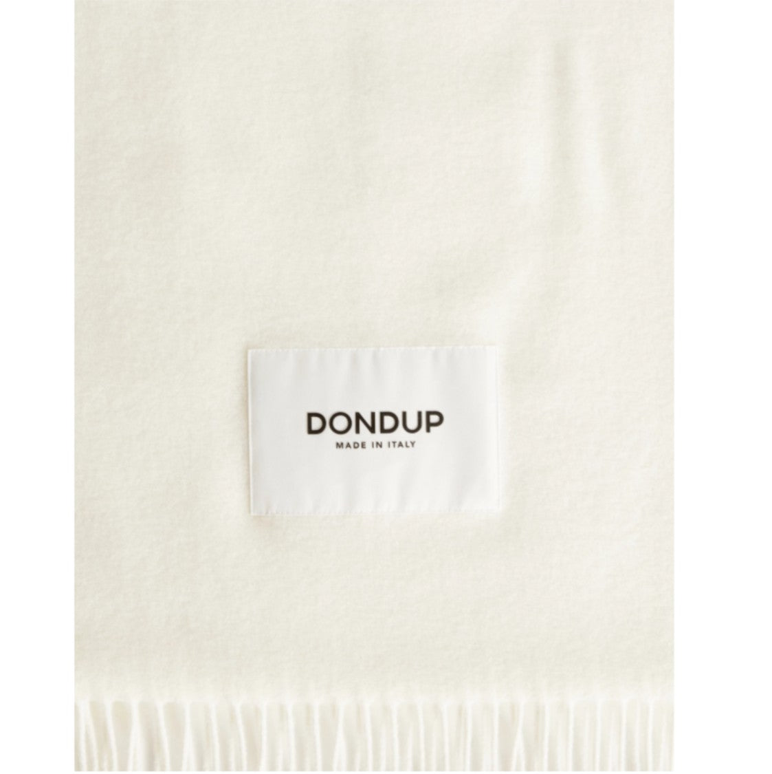 Dondup Rectangular White Wool Scarf