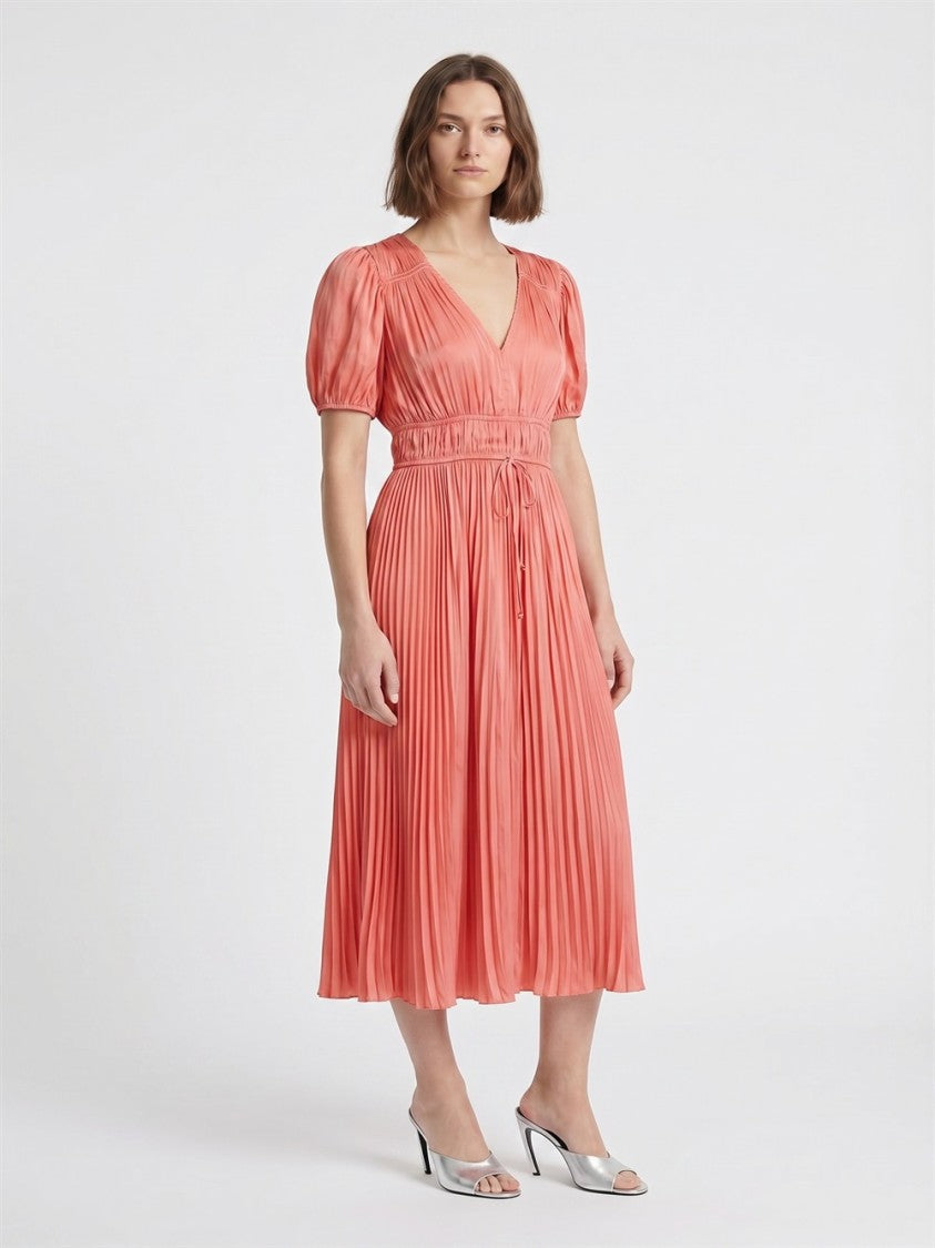 Ulla Johnson Coral Audra Puff Sleeve Drawstring Polyester Midi Dress