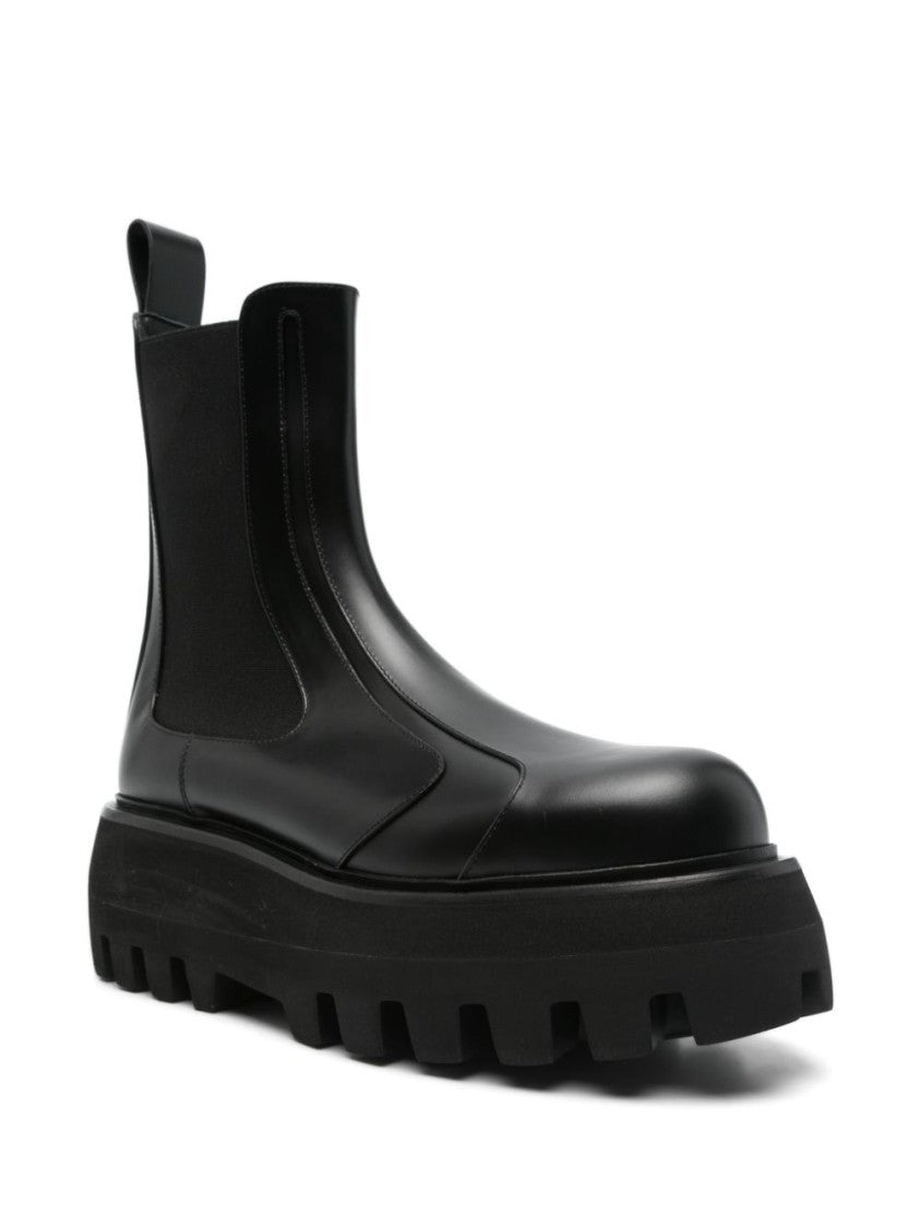 Alexander Mcqueen Chunky Platform Black Ankle Boots