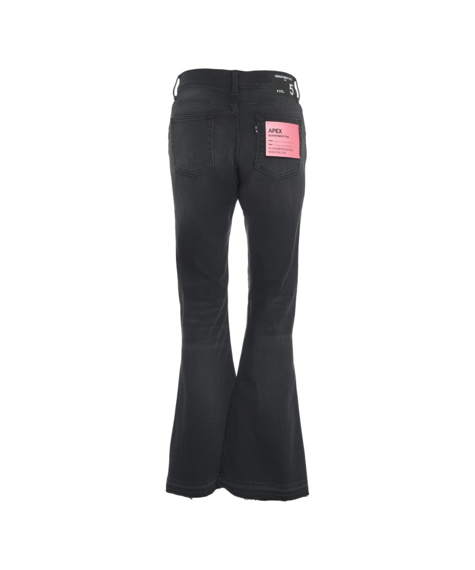 Department Five Flared Jeans With Frayed Hem And Five-Pocket Design